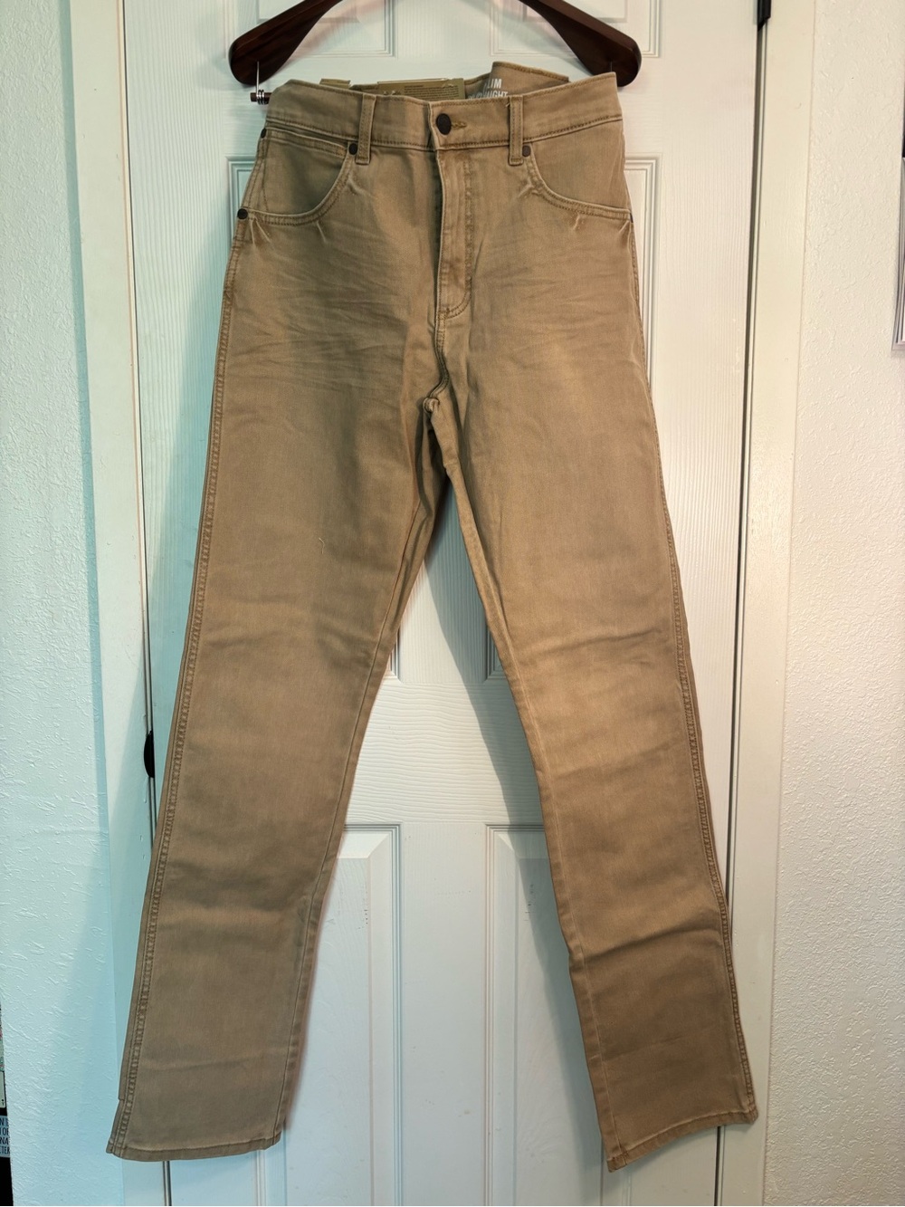 Wrangler Straight-Leg Khaki Denim Pants